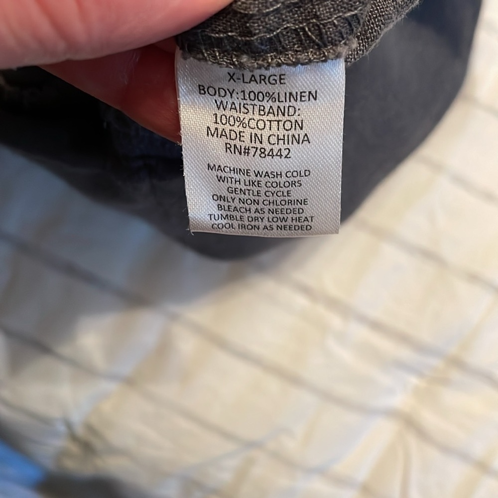 Dark grey linen capri pants size XL - Picture 5 of 6